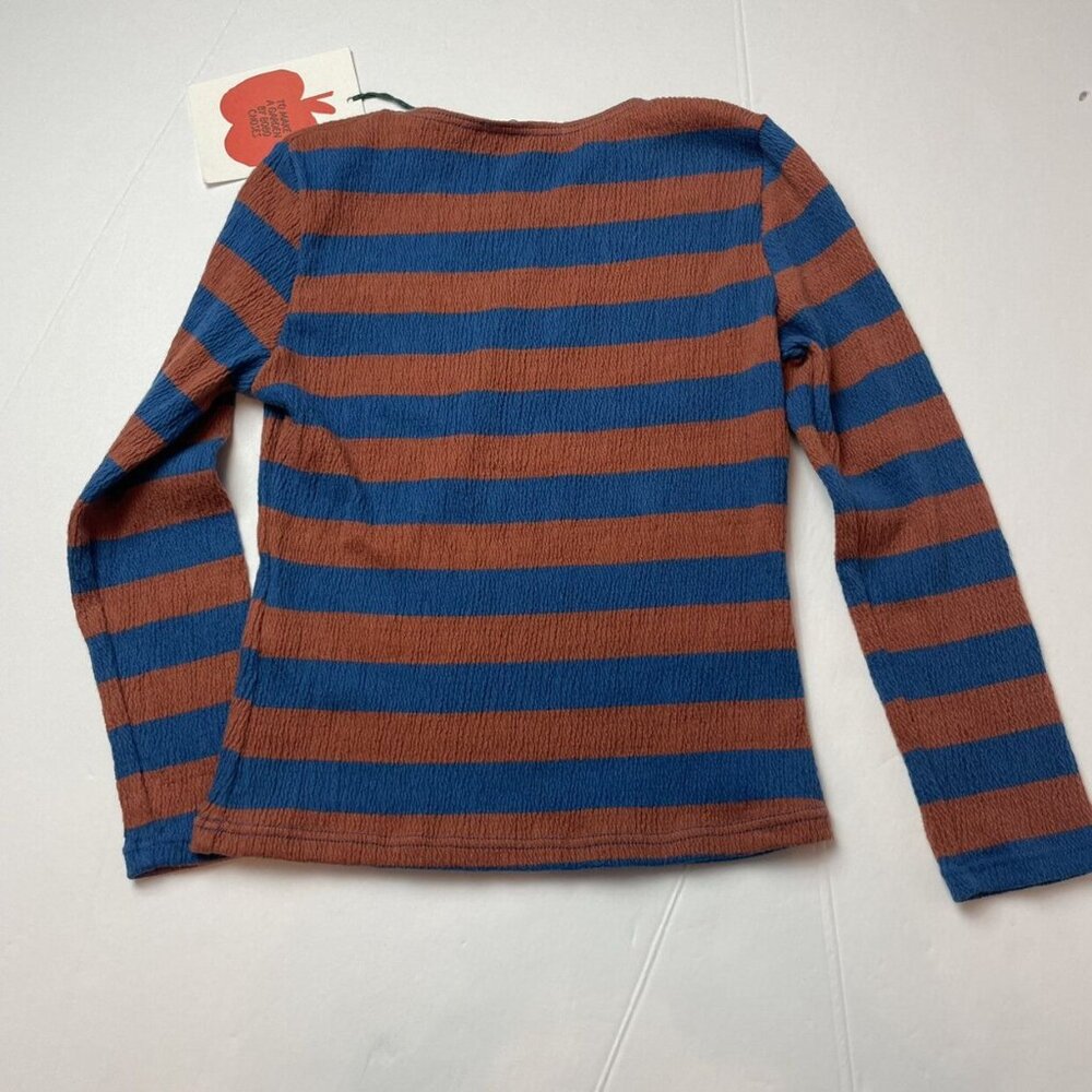 Bobo Choses Blue & Rust Striped Shirt - Picture 3 of 3